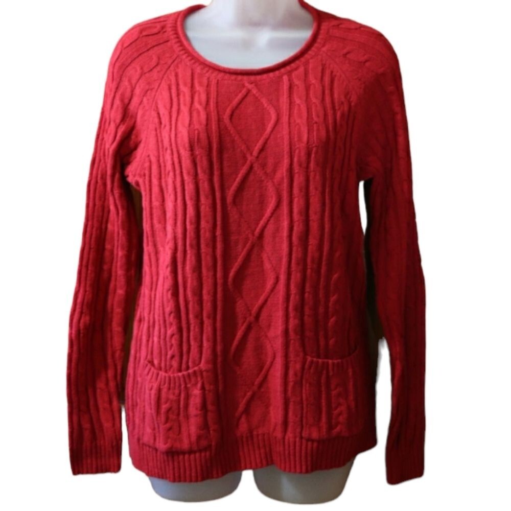 Croft & Barrow Red Cable Knit Sweater Medium